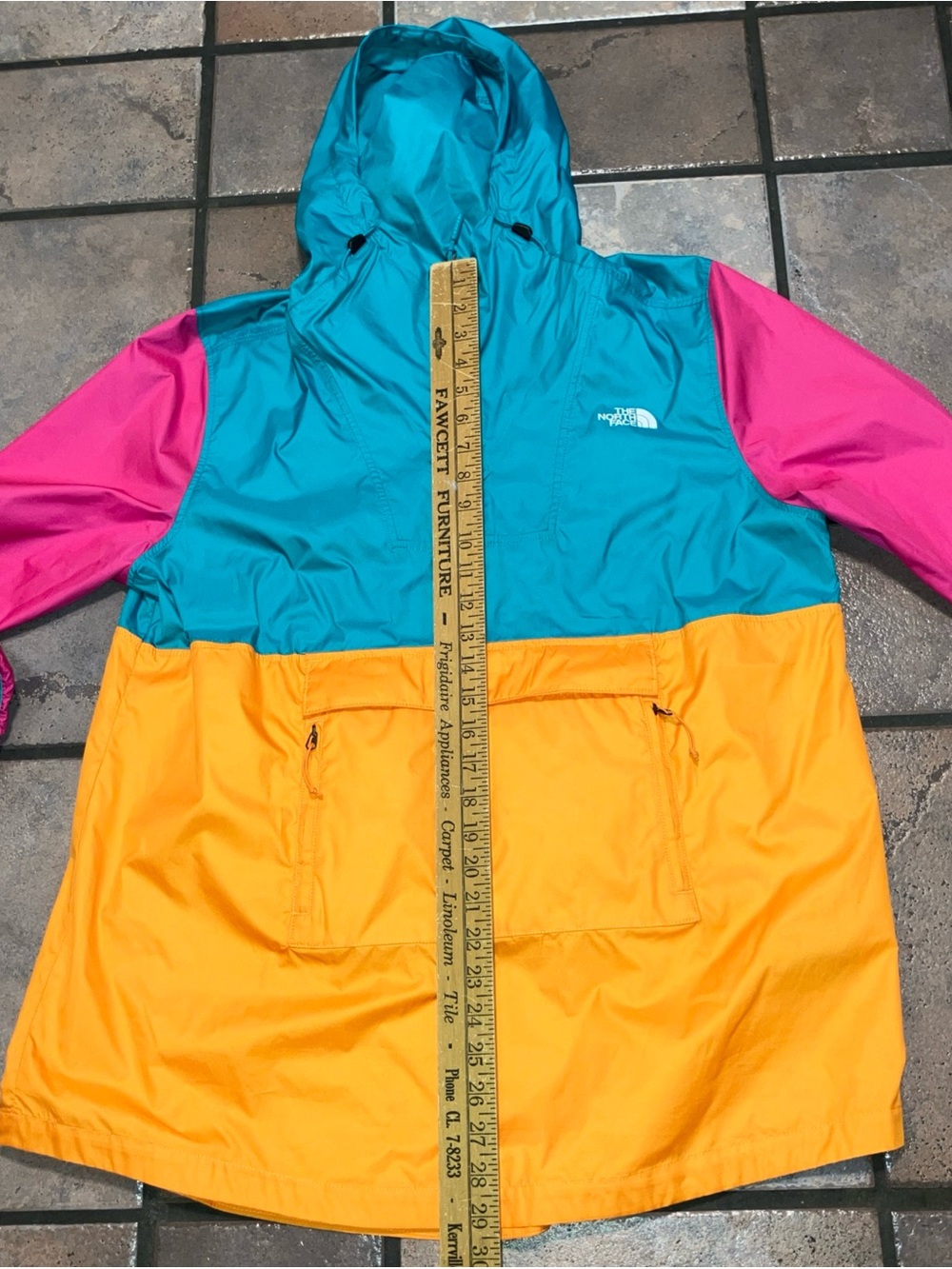 the north face fanorak windwall orange pink green Size L - Picture 7 of 7